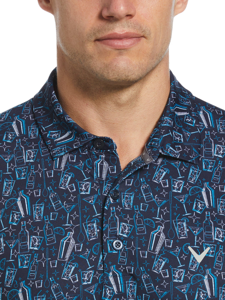 Mens Linear Cocktail Polo (Peacoat) 