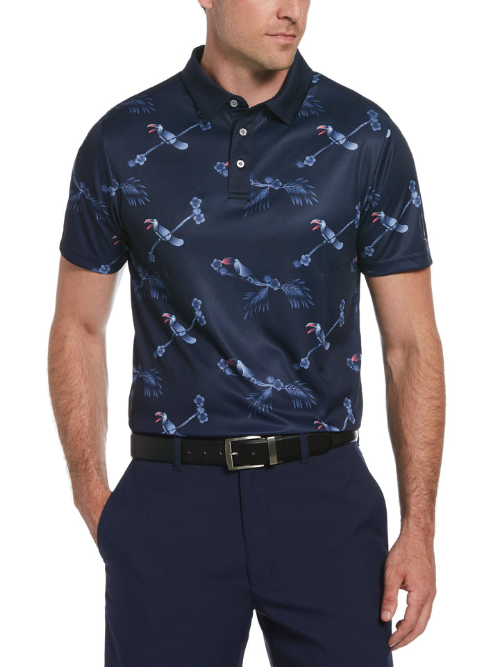 Men's Linear Toucan Print Golf Polo