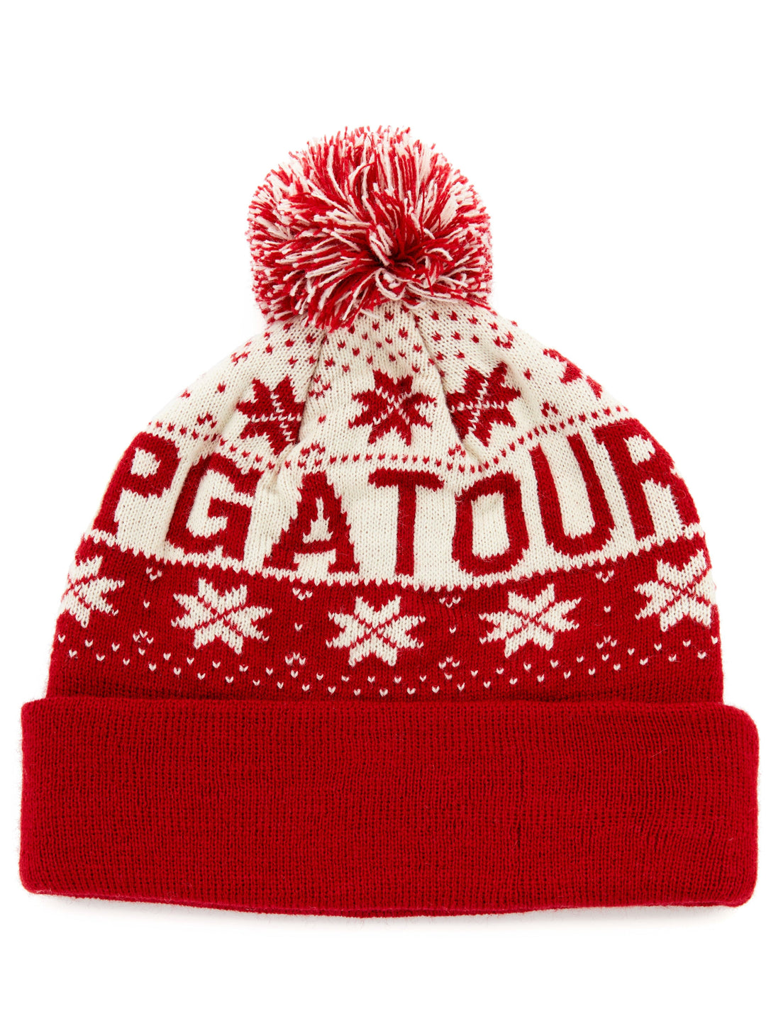 Logo Pom Pom Golf Beanie (Tango Red) 
