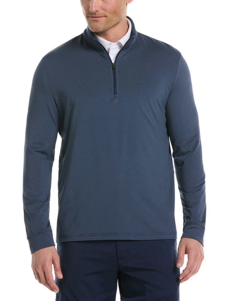 Men's Long Sleeve Feeder Stripe Mock Neck