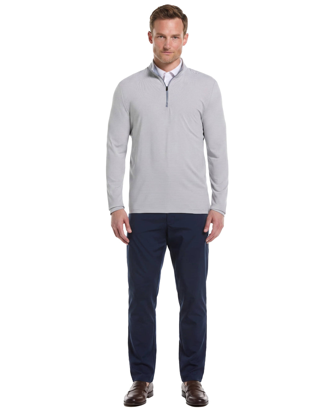Long Sleeve Feeder Stripe Mock Neck  (Tradewinds) 