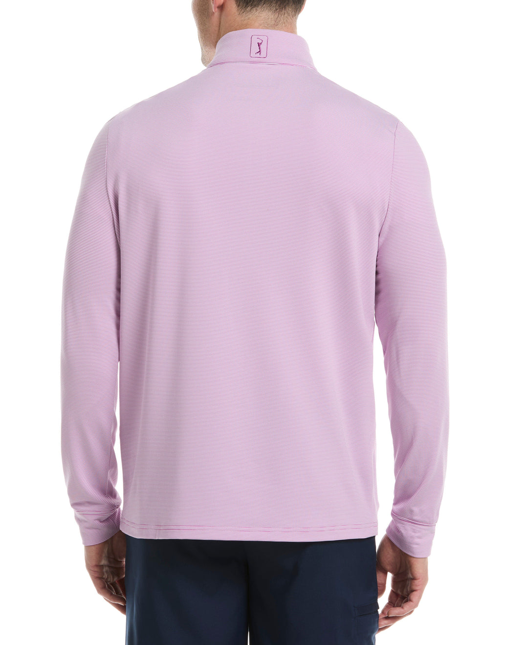Long Sleeve Feeder Stripe Mock Neck (Iris Orchid) 
