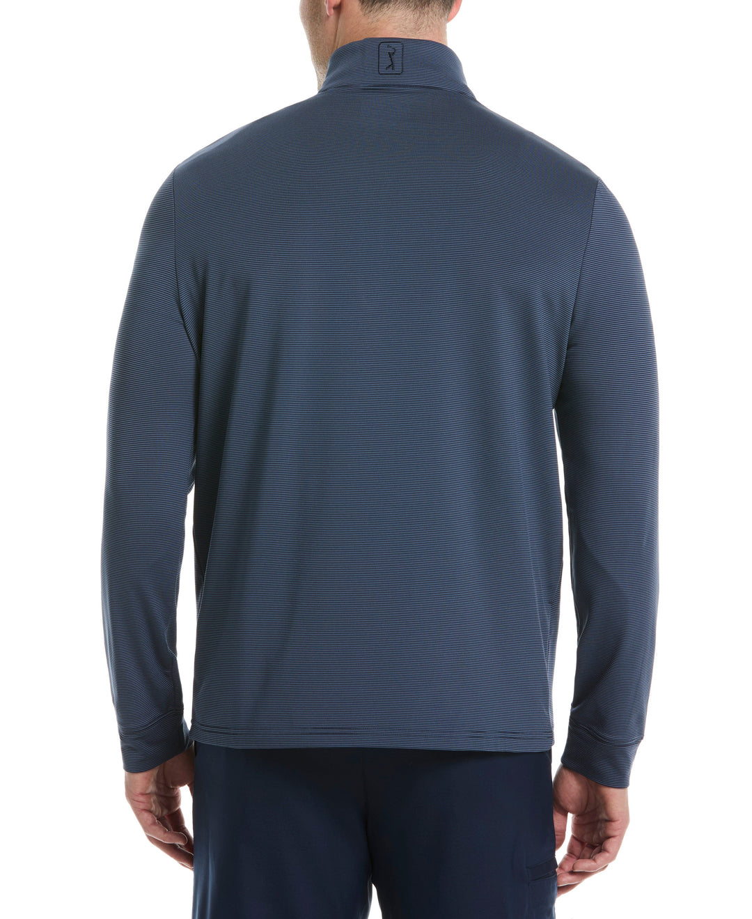 Long Sleeve Feeder Stripe Mock Neck  (Peacoat) 