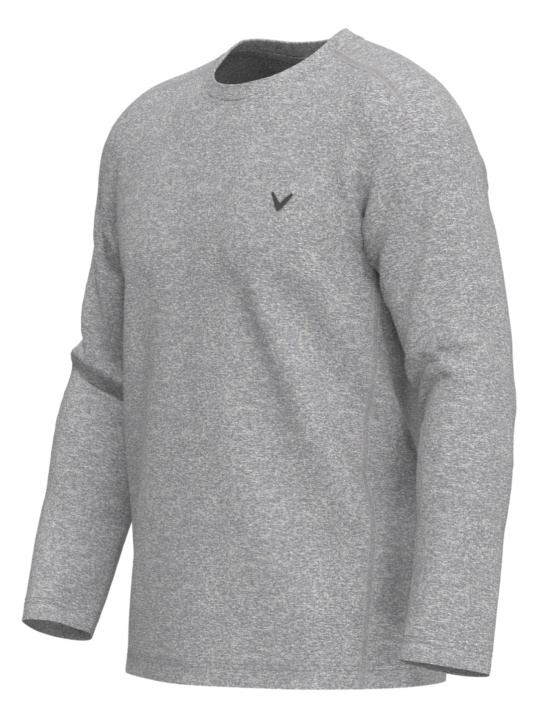 Mens Long Sleeve Heather Crew (Light Grey Htr) 