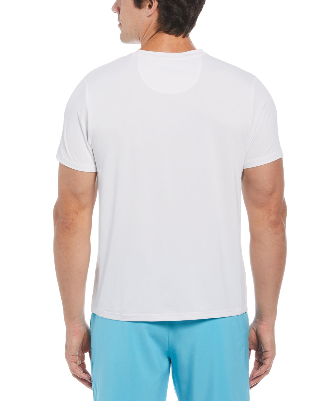 Marble Print Performance Short Sleeve Tennis T-Shirt (Bright White) 
