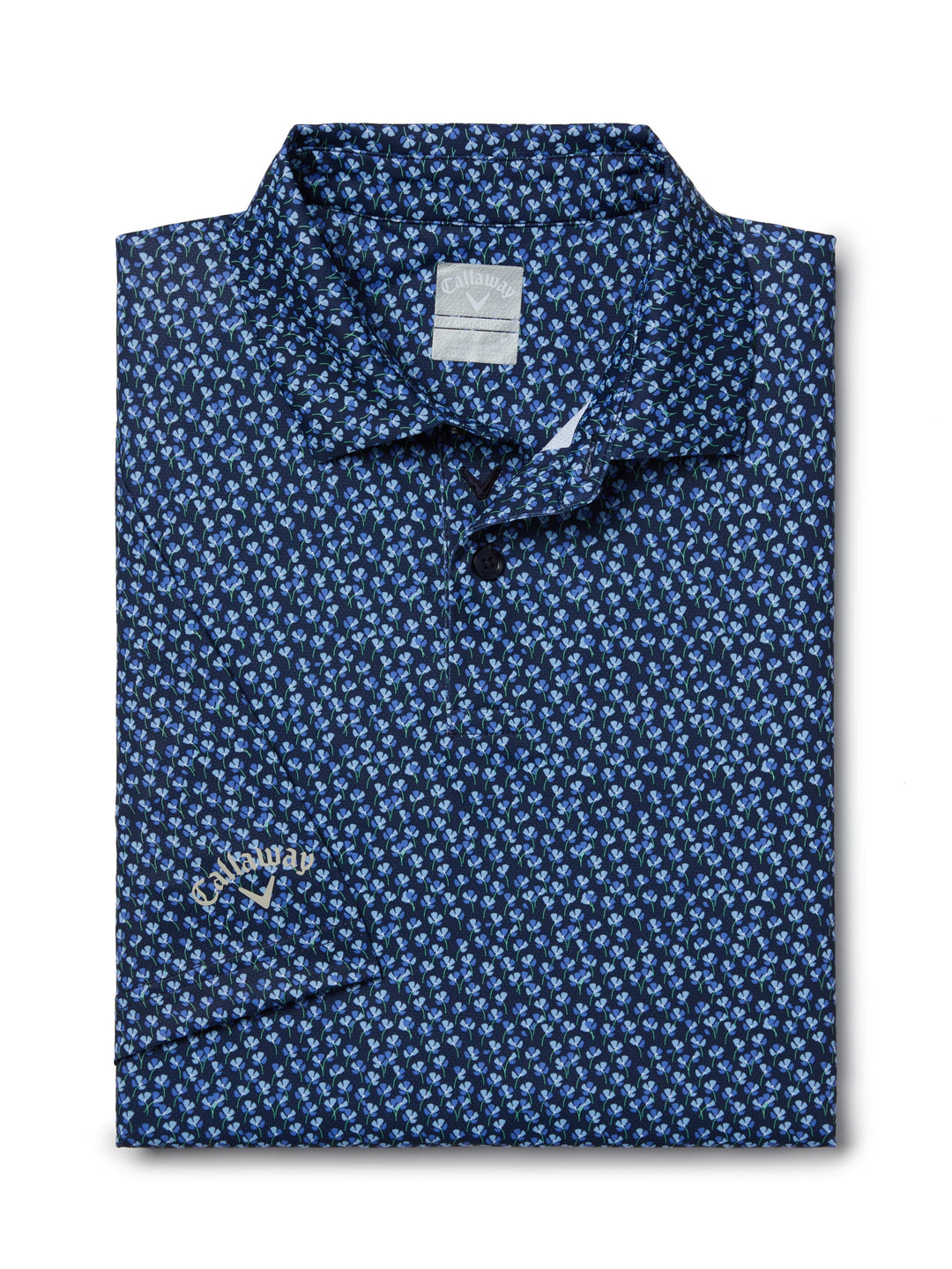 Micro Floral Print Golf Polo (Peacoat) 