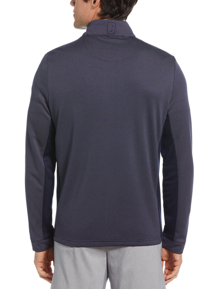 Micro Jacquard Full Zip Golf Jacket (Peacoat) 
