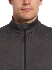 Micro Jacquard Full Zip Golf Jacket (Caviar) 