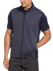 Micro Jacquard Full Zip Golf Vest (Peacoat) 