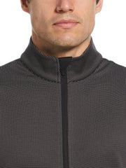 Micro Jacquard Full Zip Golf Vest (Caviar) 