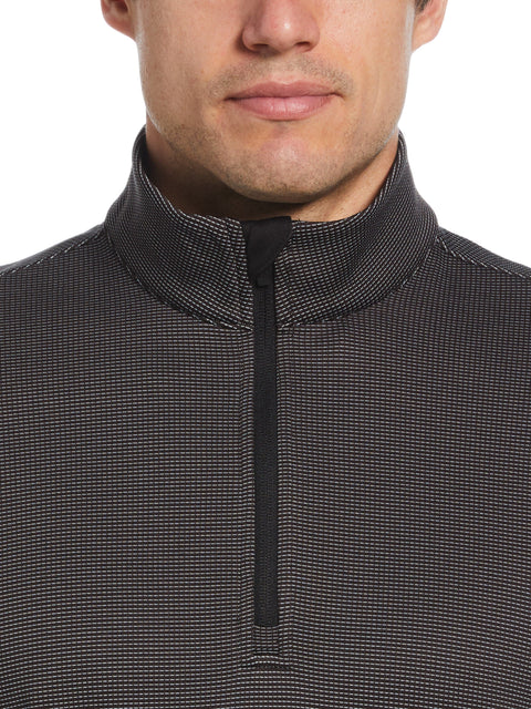 Micro Jacquard Quarter Zip Golf Jacket (Caviar) 