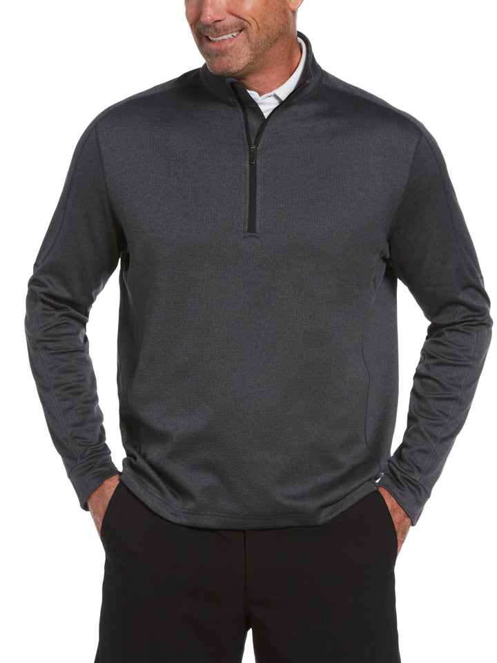 Men's Midweight Waffle Knit Quarter Zip Pullover