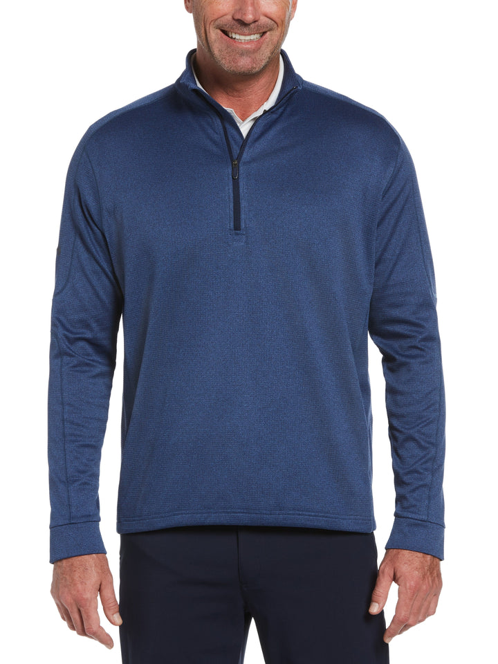 Men's Midweight Waffle Knit Quarter Zip Pullover