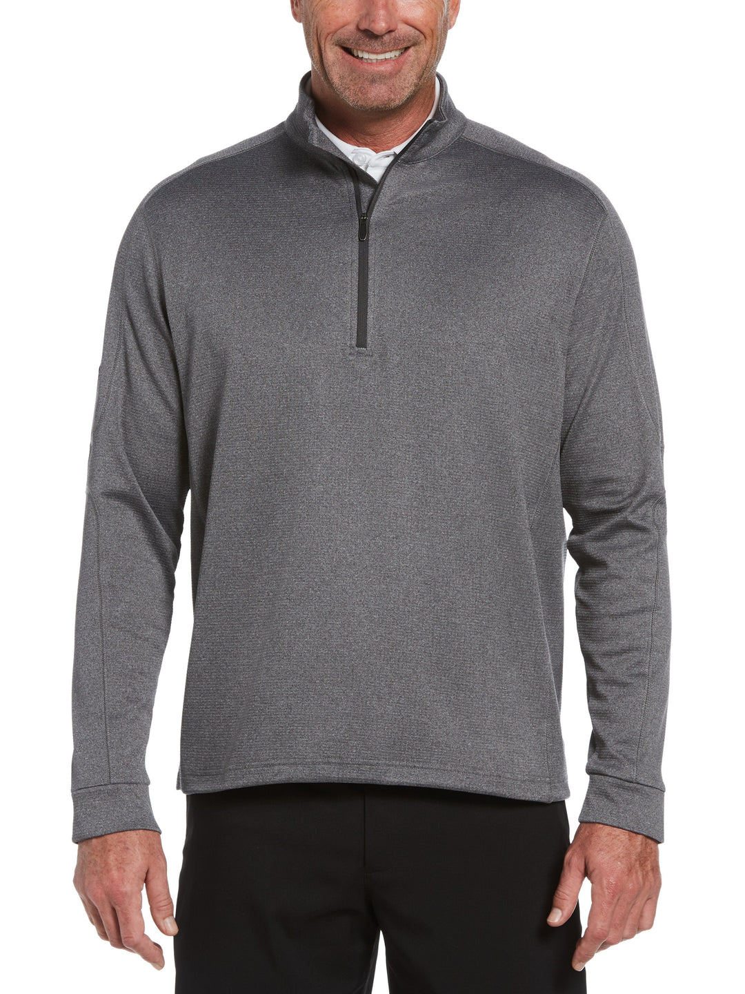 Men's Midweight Waffle Knit Quarter Zip Pullover