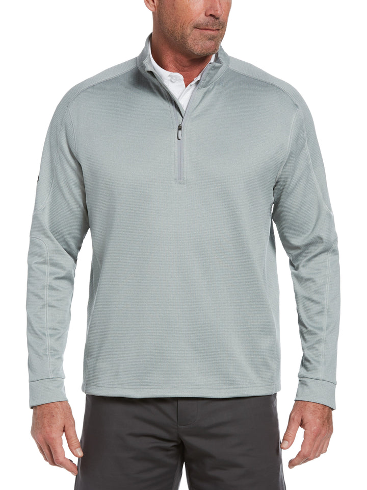 Men's Midweight Waffle Knit Quarter Zip Pullover