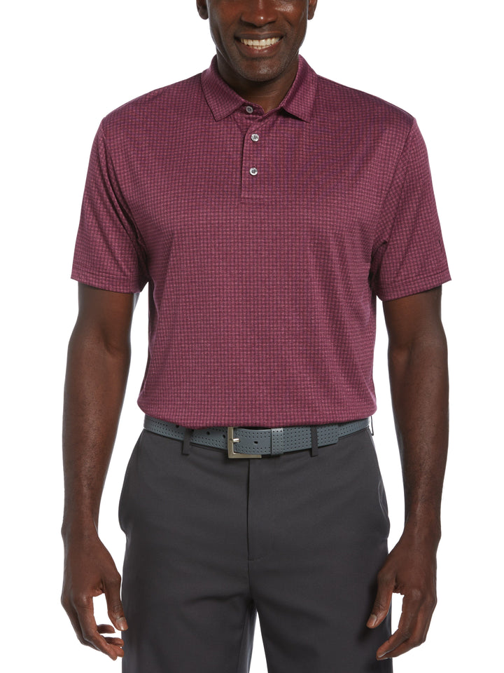 Mini Windowpane Heathered Golf Polo (Plum Caspia Heather) 