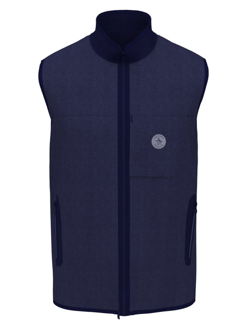 Mixed Media Reversible Fleece Vest (Black Iris) 