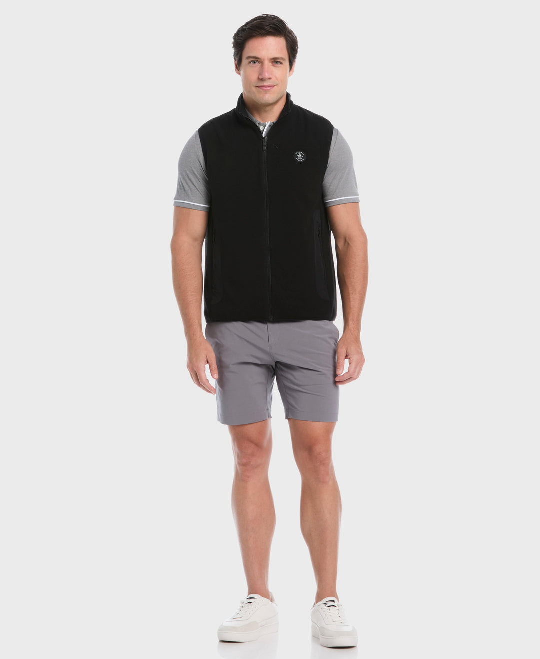 Mixed Media Reversible Fleece Vest (Caviar) 