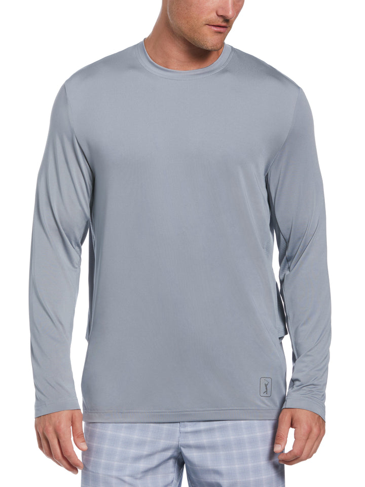 Men's Mixed Media Sun Protection Golf Crew Neck Shirt