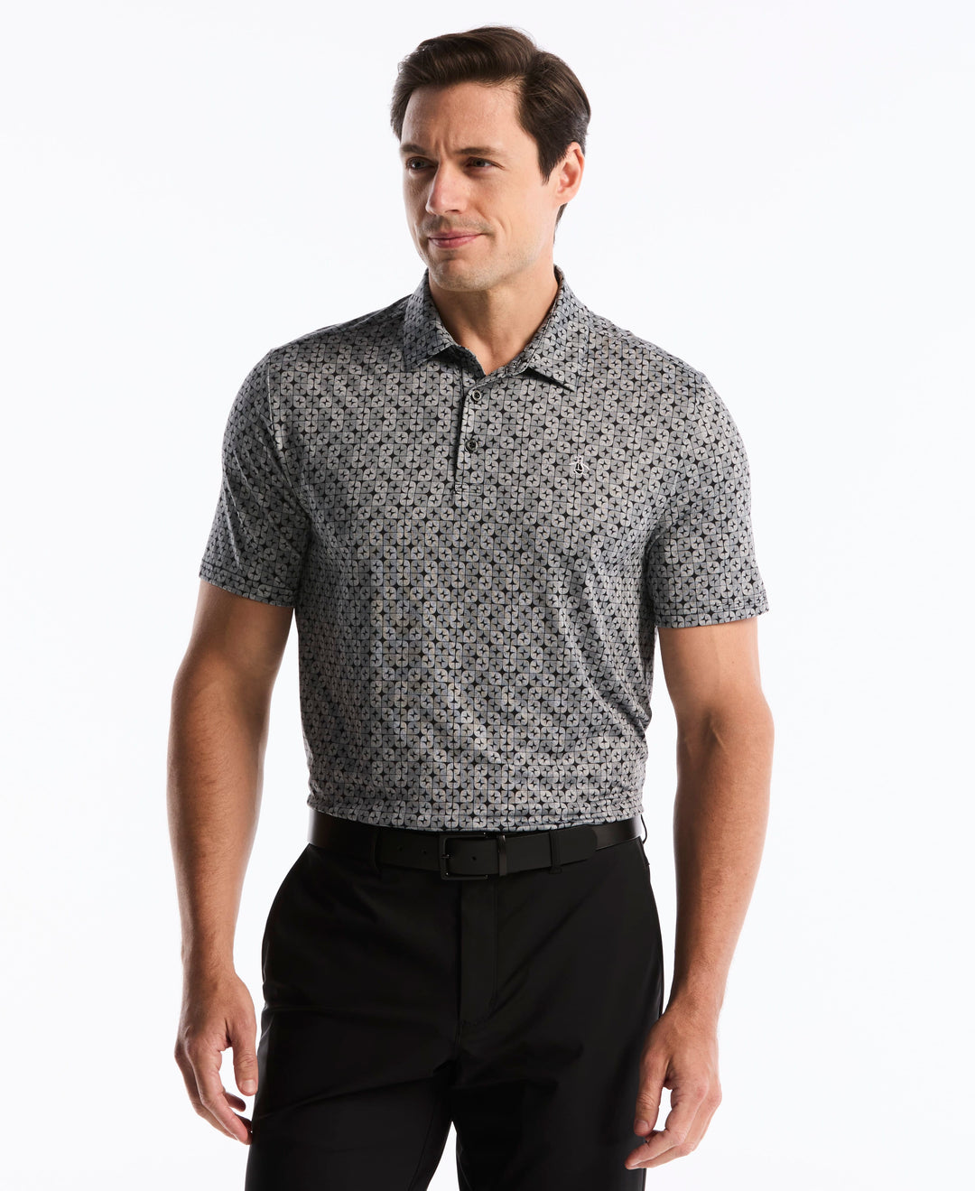 Neo Abstract Geo Golf Polo (Caviar) 