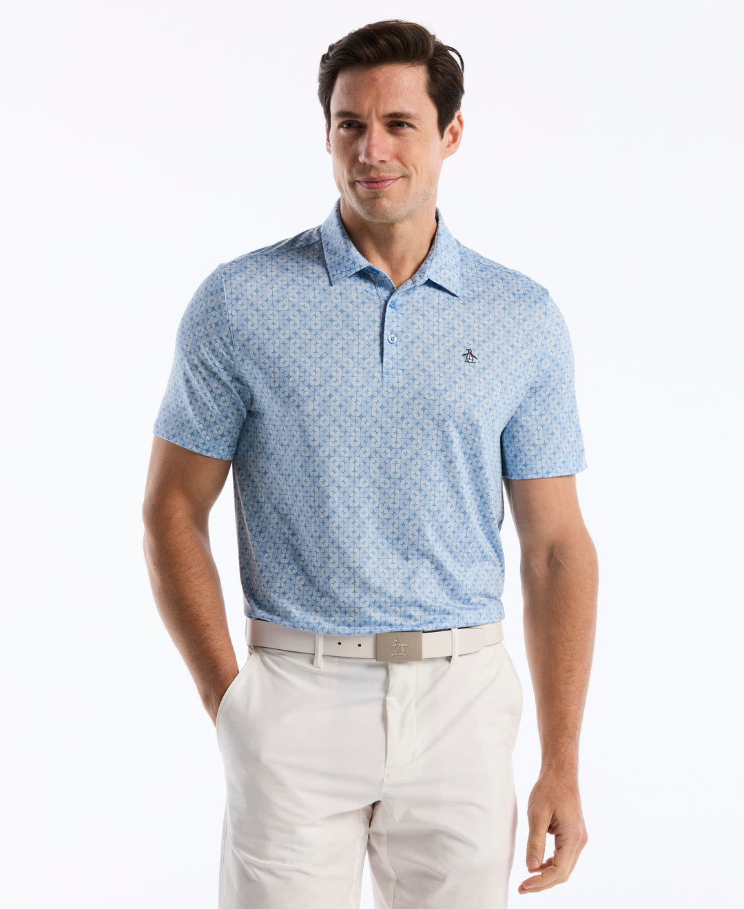 Neo Abstract Geo Golf Polo (Blissful Blue) 