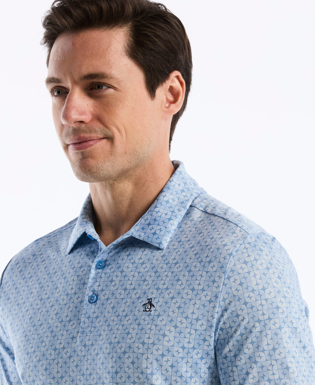 Neo Abstract Geo Golf Polo (Blissful Blue) 
