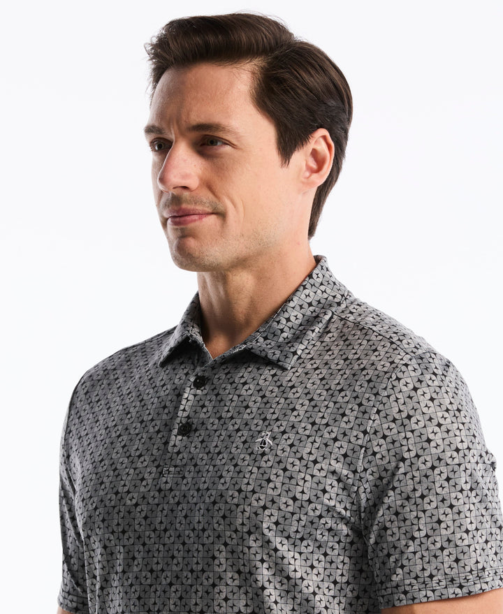 Neo Abstract Geo Golf Polo (Caviar) 