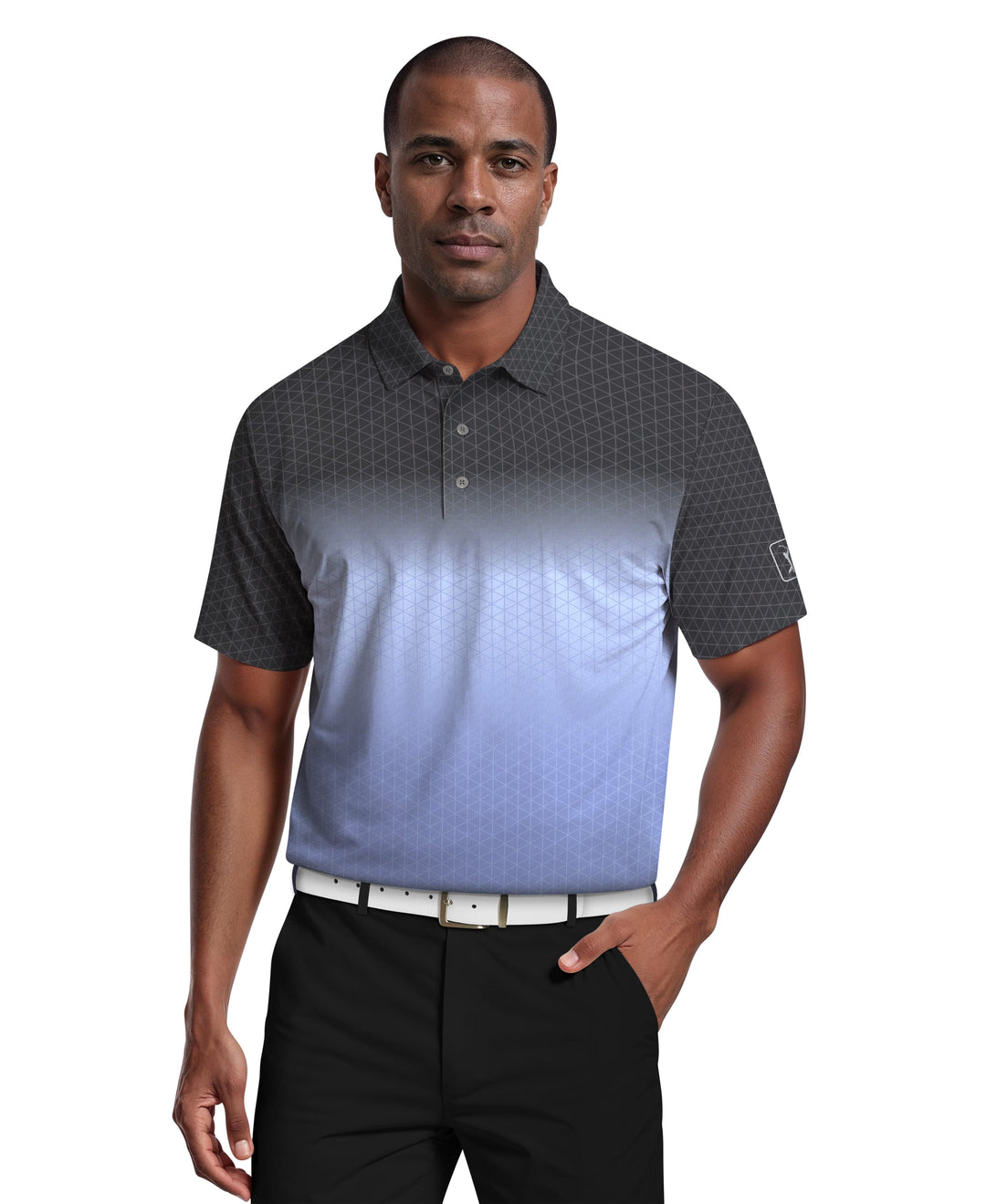 Ombre Architecture Road Map Golf Polo (Iron Gate) 