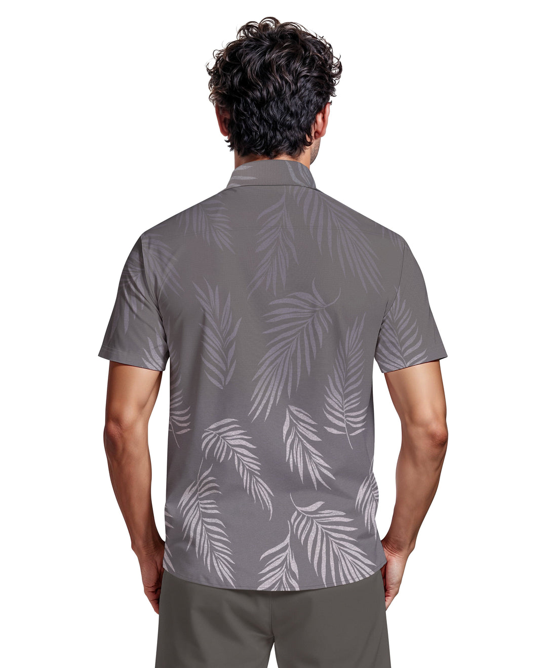 Ombre Botanical Print Woven Golf Shirt (Tradewinds) 
