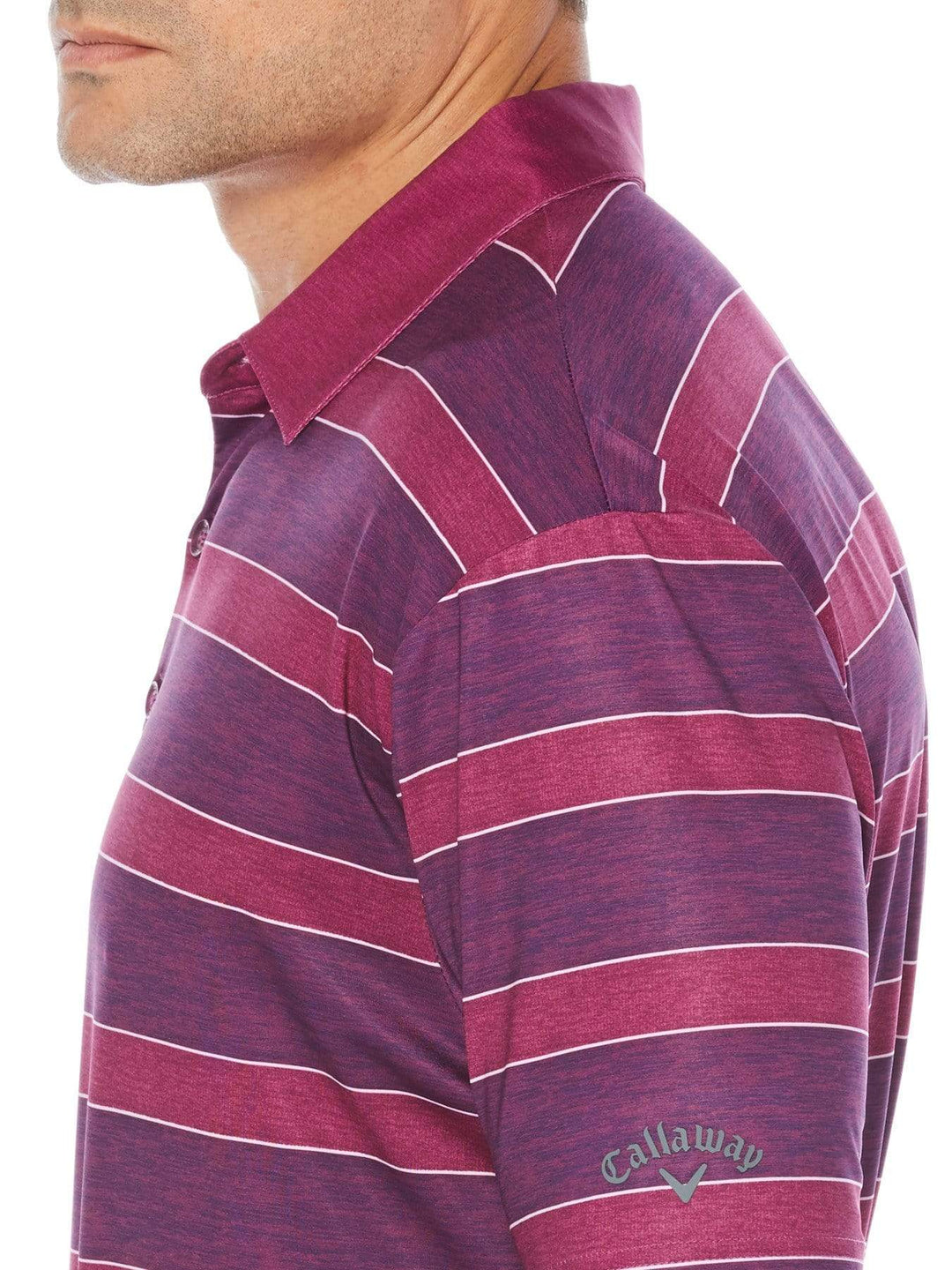Men's Opti-Dri Heathered Rugby Stripe Polo