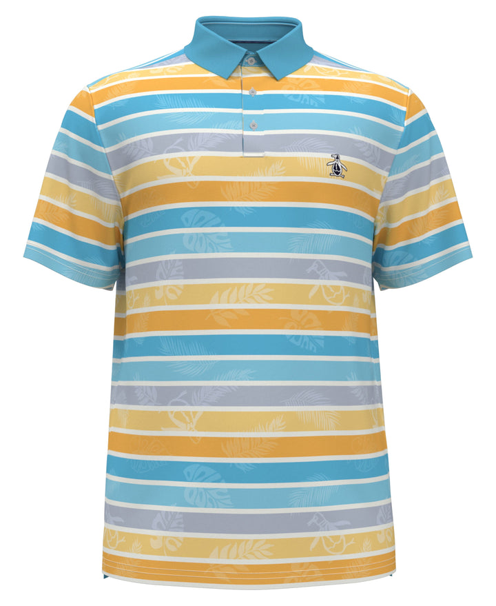 Original Resort Stripe Print Golf Polo (Aquarius) 