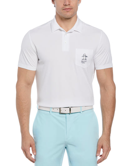 Oxford Graphic Print Golf Polo (Bright White) 