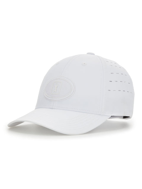 Perforated Oval Patch Golf Cap (Bright White) 