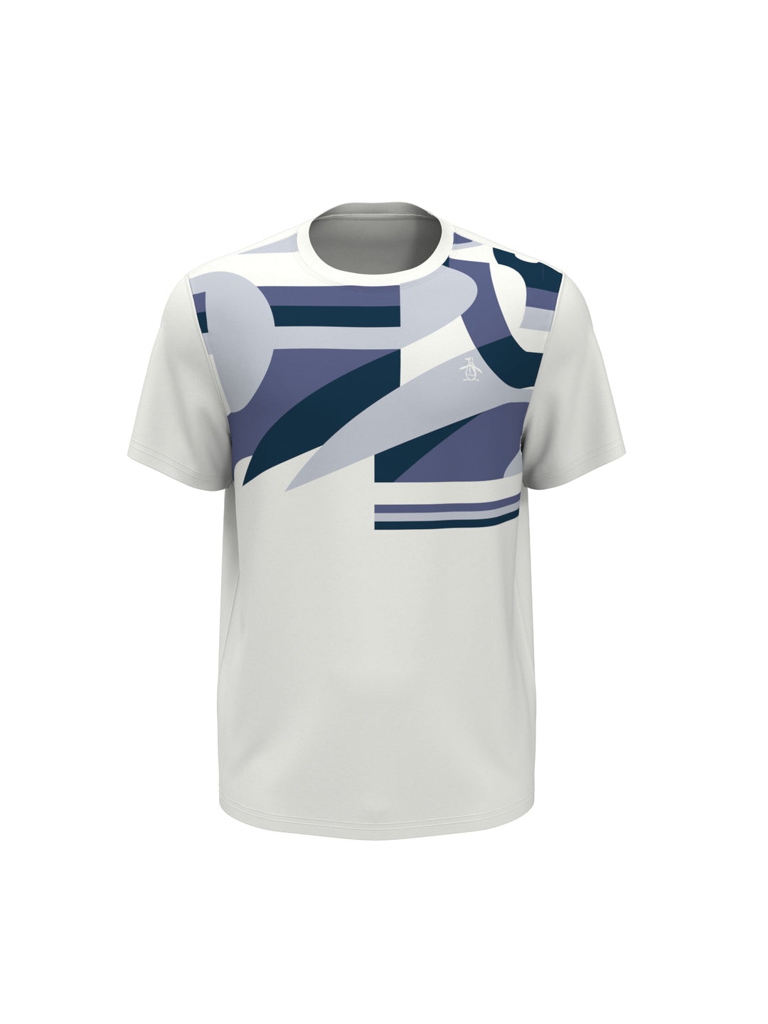 Performance Abstract Color Block Tennis Tee  (Bright White) 