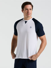 Performance Core Blocked Tennis Tee  (Bright White) 