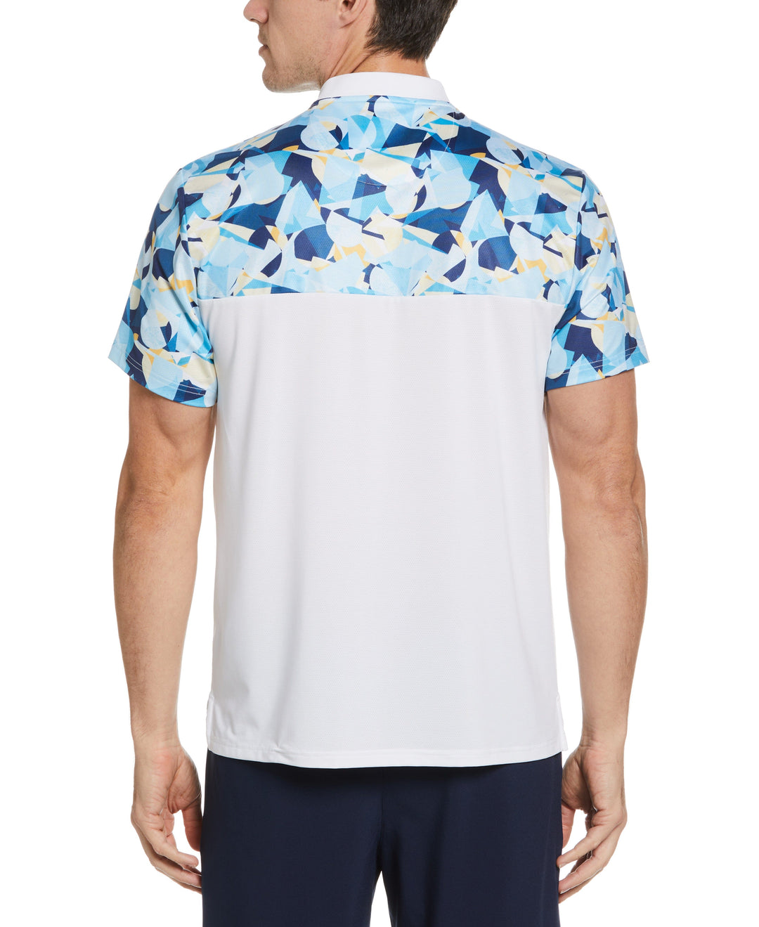 Performance Tennis Ball Print Henley Tee (Bright White) 