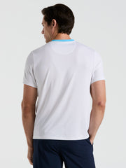 Performance Ventilaed Blocked Tennis Crew Tee (Bright White) 