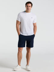 Performance Ventilaed Blocked Tennis Crew Tee (Bright White) 