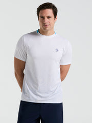 Performance Ventilaed Blocked Tennis Crew Tee (Bright White) 