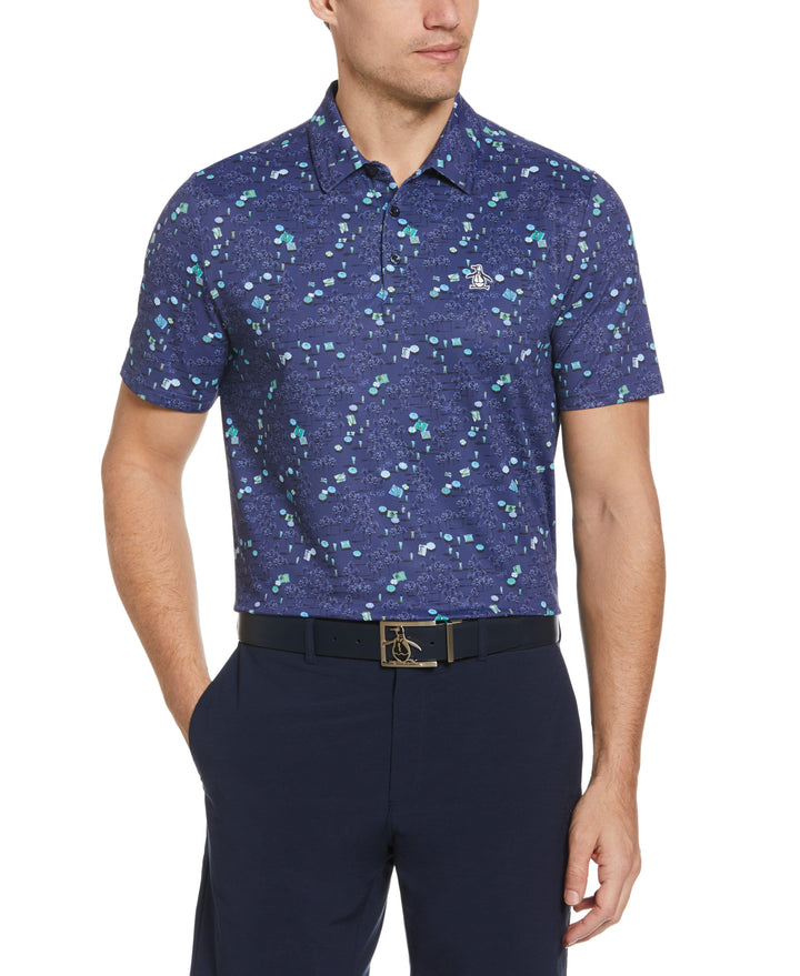 Pete In The Park Print Golf Polo (Astral Night) 