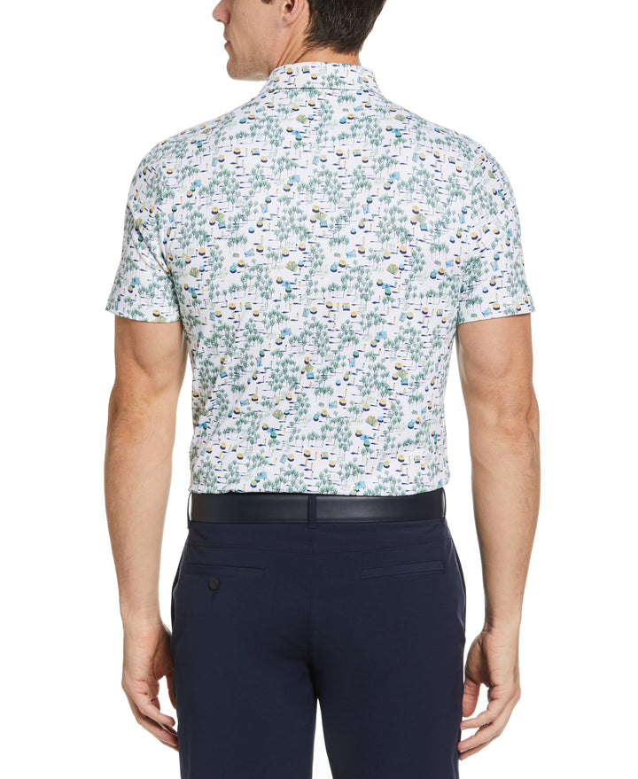 Pete In The Park Print Golf Polo (Bright White) 