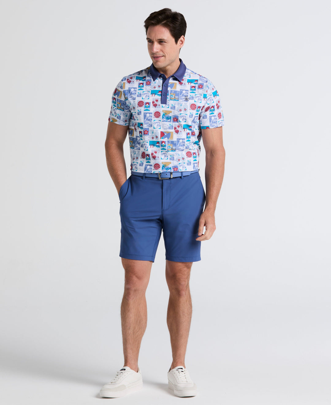 Pete's Stamp Statement Golf Polo (Bright White) 