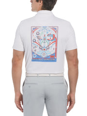 Pinball Graphic Print Golf Polo (Bright White) 