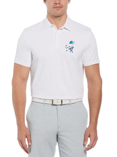 Pinball Graphic Print Golf Polo (Bright White) 