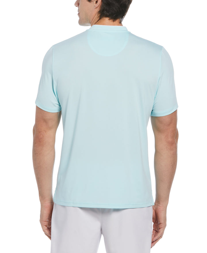 Piped Blade Collar Performance Short Sleeve Tennis Polo Shirt (Tanager Turquoise) 
