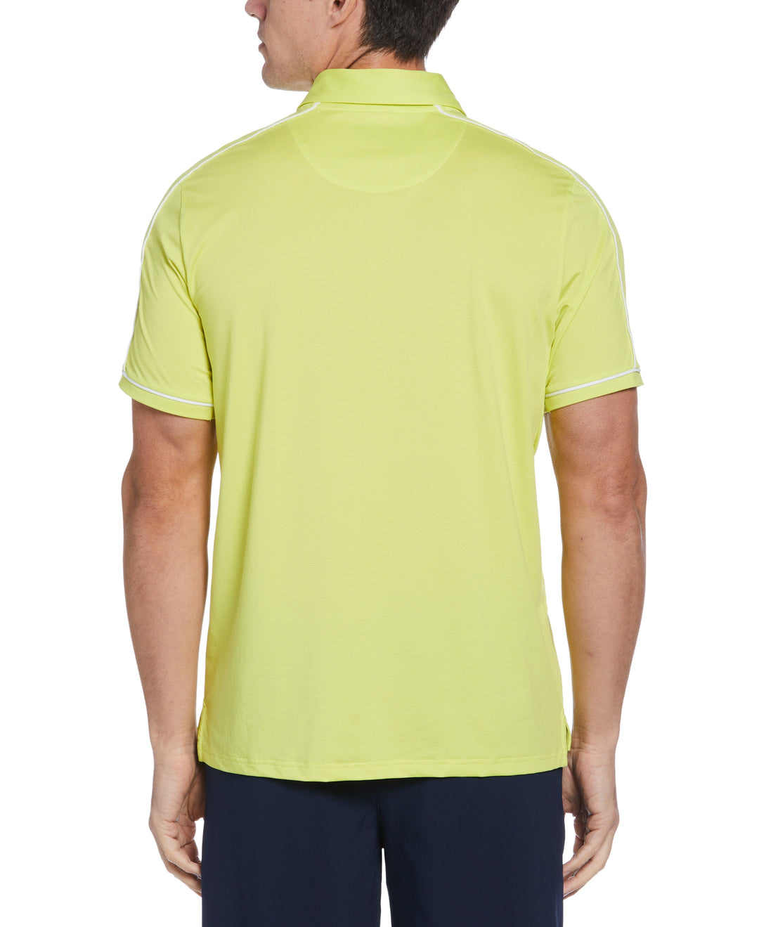Piped Performance Quarter Zip Tennis Polo Shirt (Limeade) 