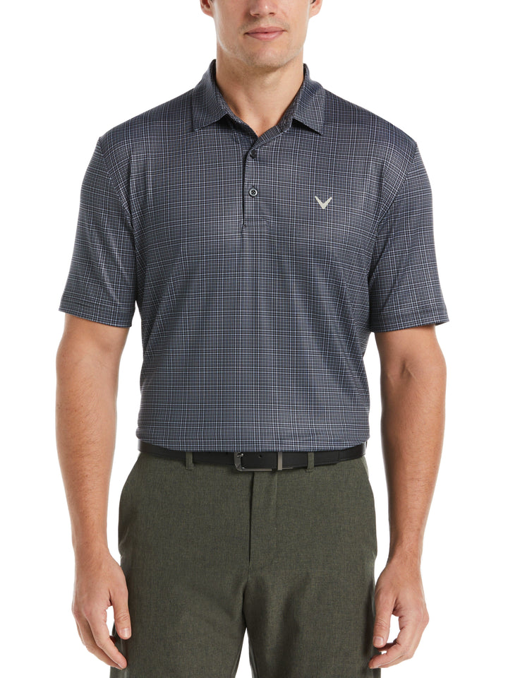 Plaid Golf Polo (Caviar) 
