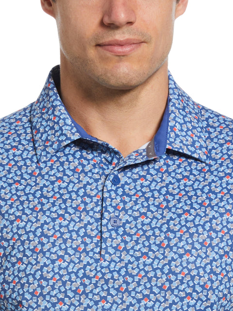 Polaroid Confetti Print Golf Polo (Galaxy Blue) 