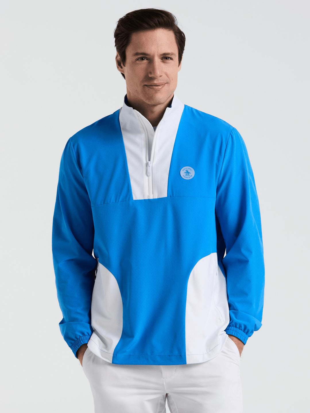 Men's Quarter Zip Lightweight Color Block Layering Golf Shirt