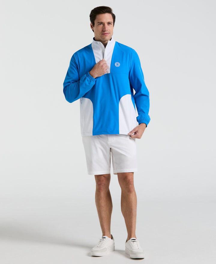 1/4 Zip Lightweight Color Block Layering Golf Shirt (French Blue) 
